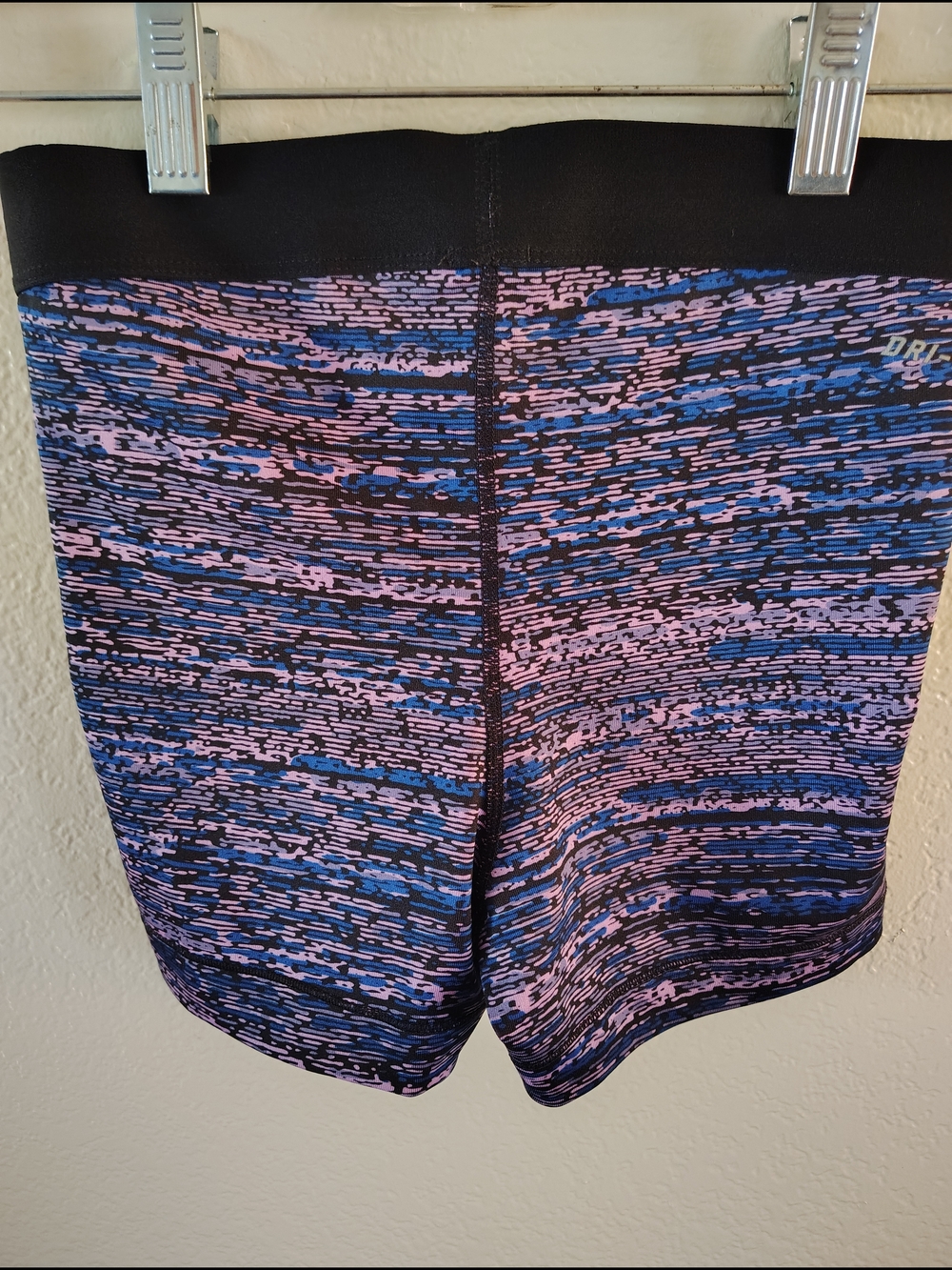 Nike Pro Black with Blue & Lilac Performance Shorts - Picture 2 of 3